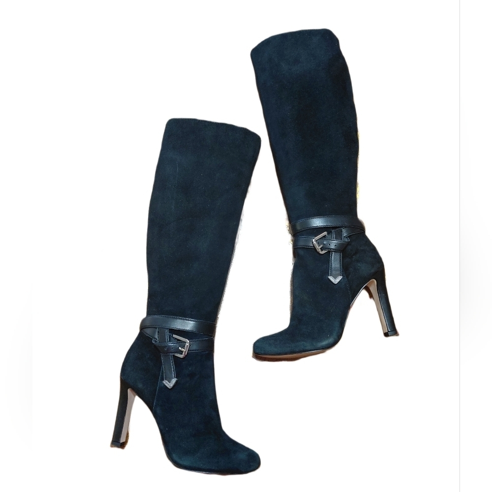 Antonio Melani Graycie High Heel Black Suede Knee High Boots Size 6.5